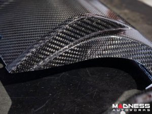 FIAT 500 Rear Diffuser - Carbon Fiber - Red Racing Stripe w/ White Scorpion